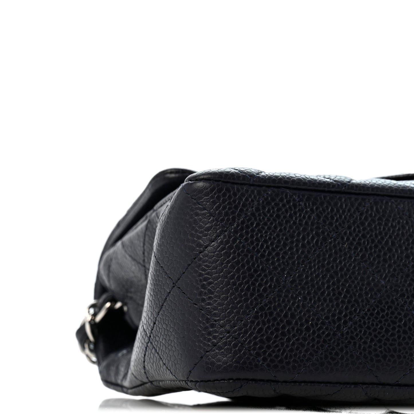 Caviar Quilted Mini Rectangular Flap Navy
