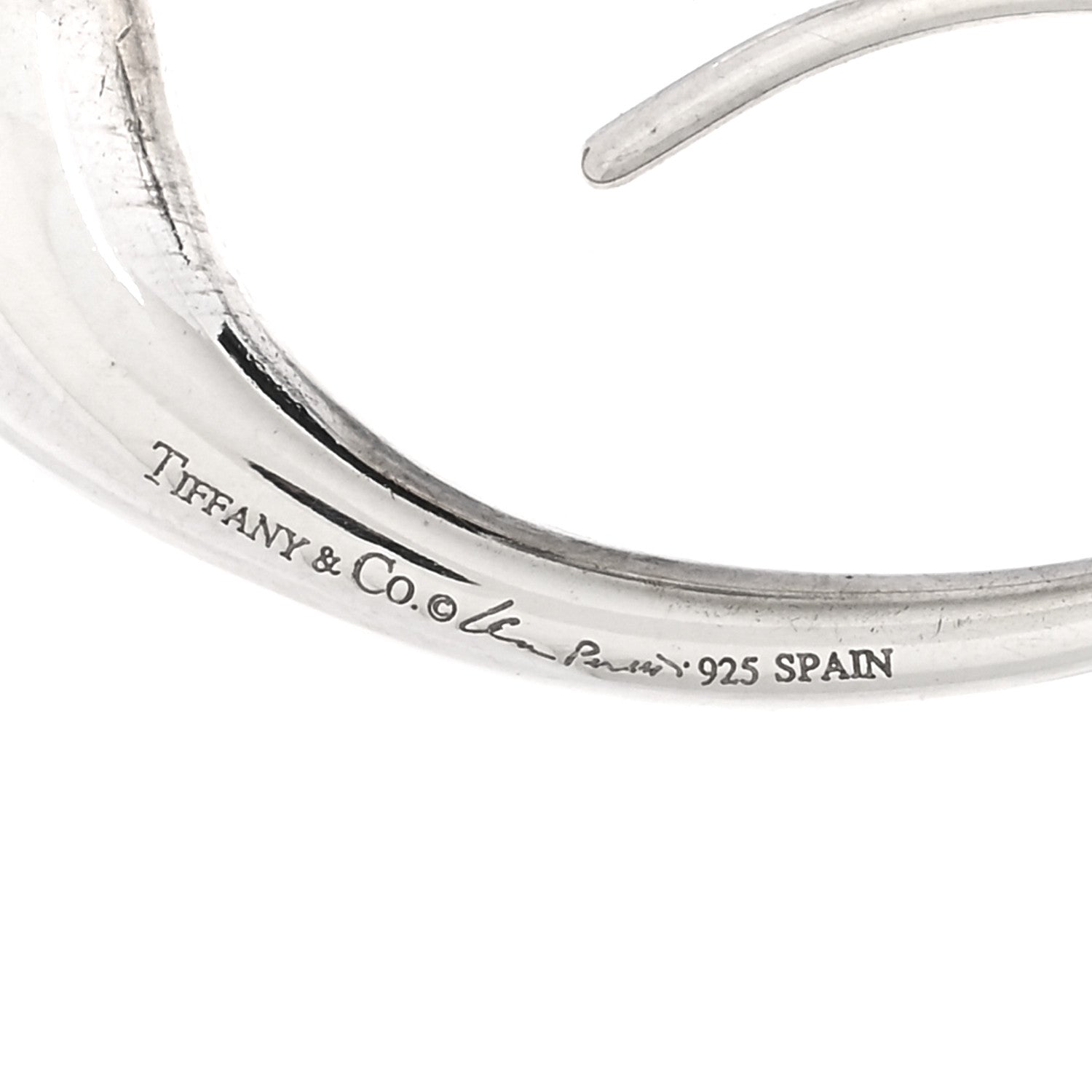 Tiffany Sterling Silver Elsa Peretti Teardrop Hoop Earrings 4 of 4