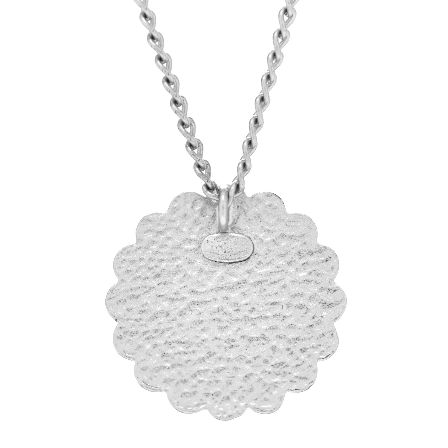 Chanel Metal Resin Flower Necklace White Red 4 of 5