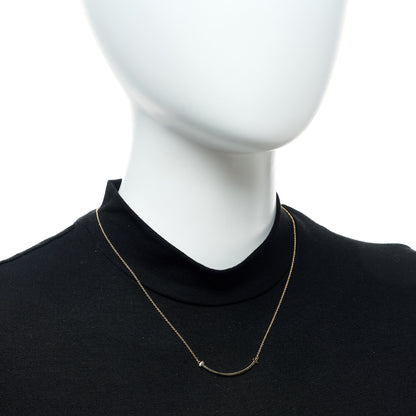 Tiffany 18K Yellow Gold Small T Smile Pendant Necklace 2 of 6