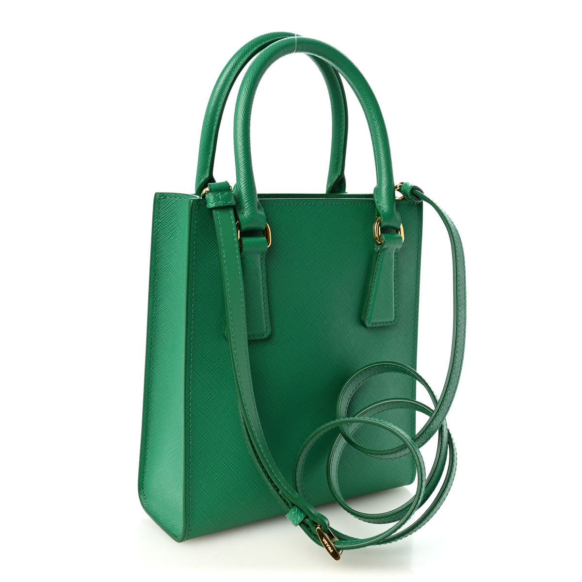 Prada Saffiano Lux Metal Triangle Handbag Mango 3 of 9