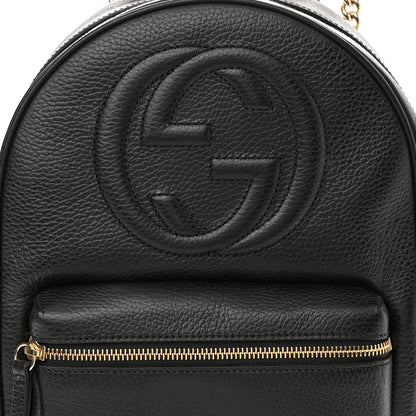 Gucci Pebbled Calfskin Soho Chain Backpack Black 8 of 10