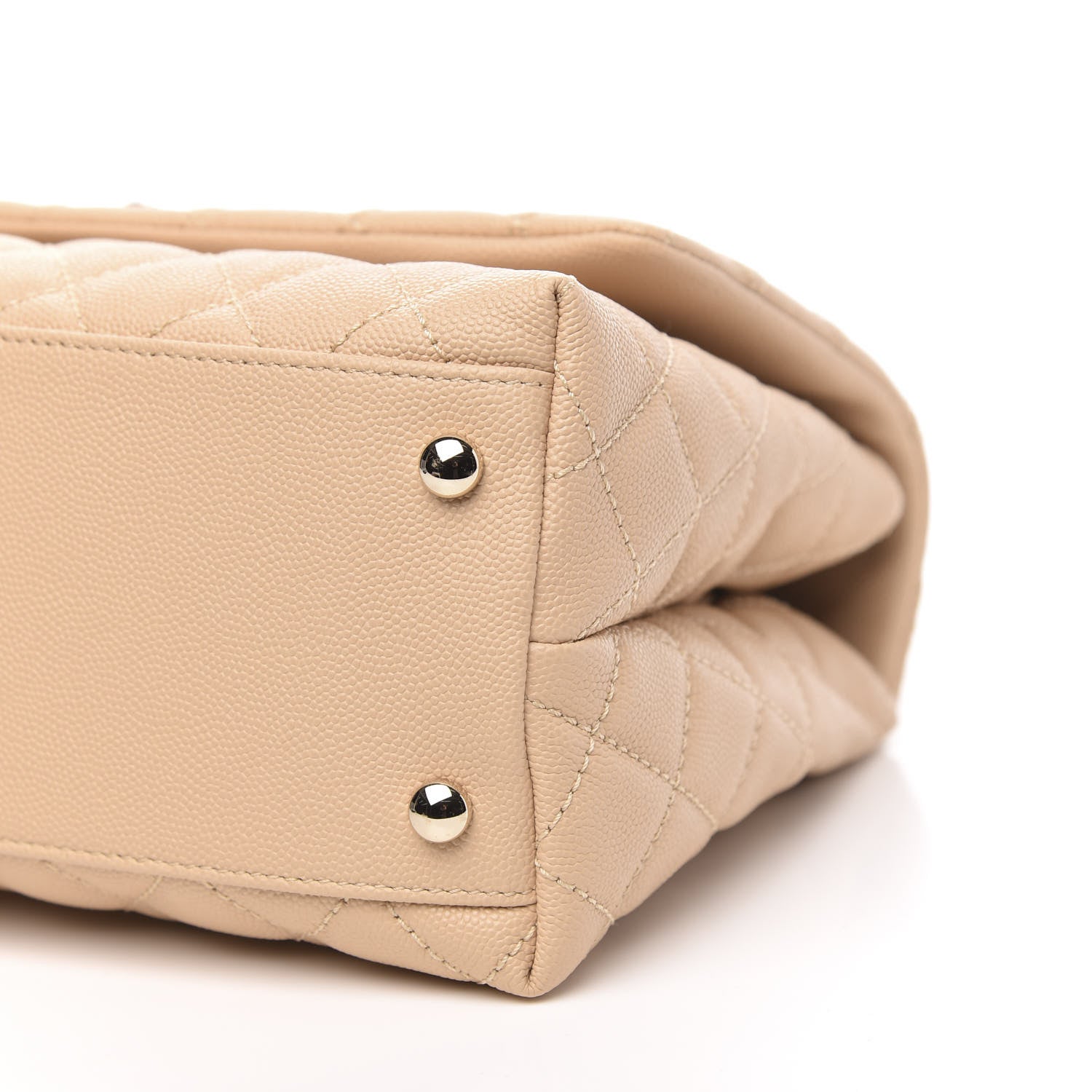 Chanel Caviar Quilted Small Coco Handle Flap Light Beige 9 of 10