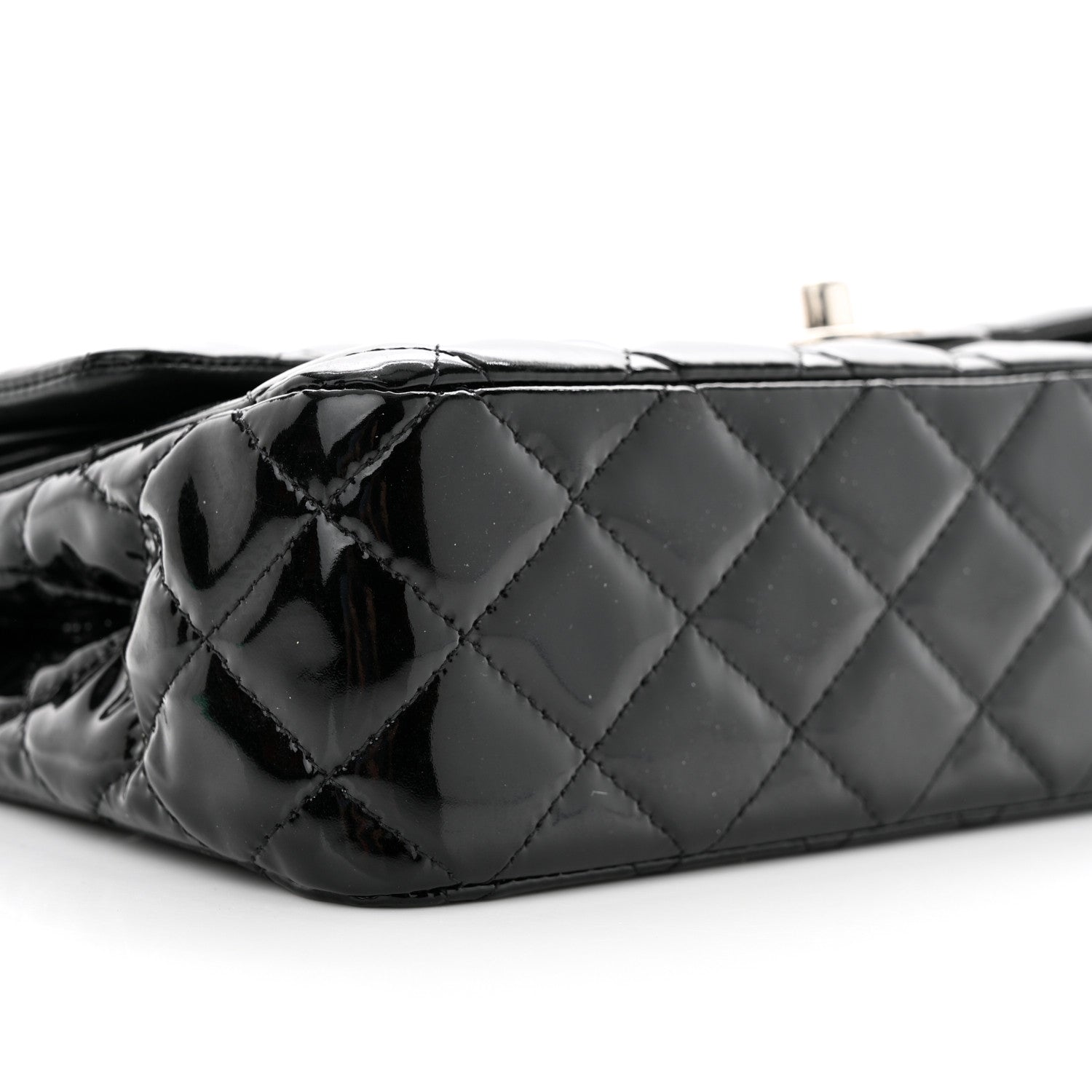 Chanel Patent Quilted Medium Double Flap Black 9 of 11