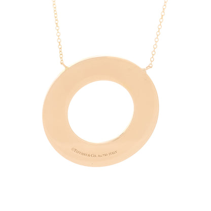 Tiffany 18K Rose Gold Diamond T Circle Pendant Necklace 5 of 6