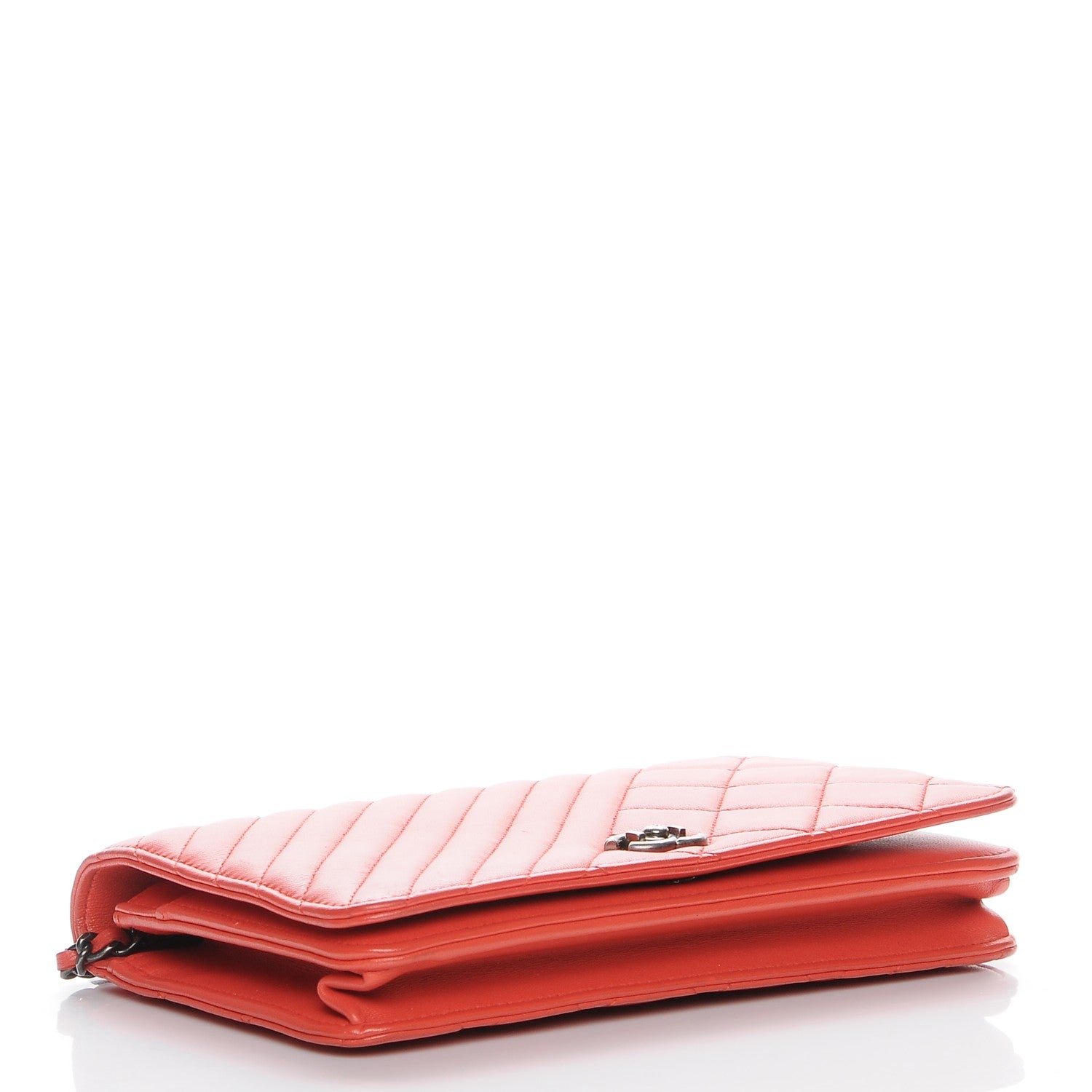 Chanel Lambskin Quilted Coco Boy Wallet On Chain WOC Orange 4 of 9
