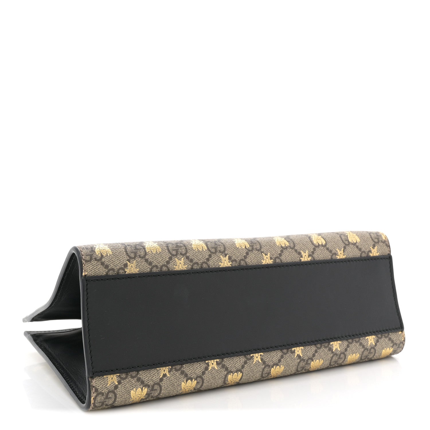 Gucci GG Supreme Monogram Bees Small Padlock Tote Beige Oro Black 4 of 10