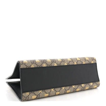 Gucci GG Supreme Monogram Bees Small Padlock Tote Beige Oro Black 4 of 10