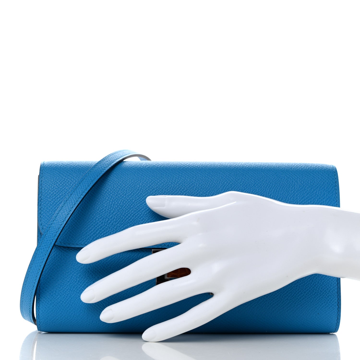 Hermes Epsom Alligator Lizard Constance Wallet To Go Bleu Frida Etrusque Ombre 2 of 10