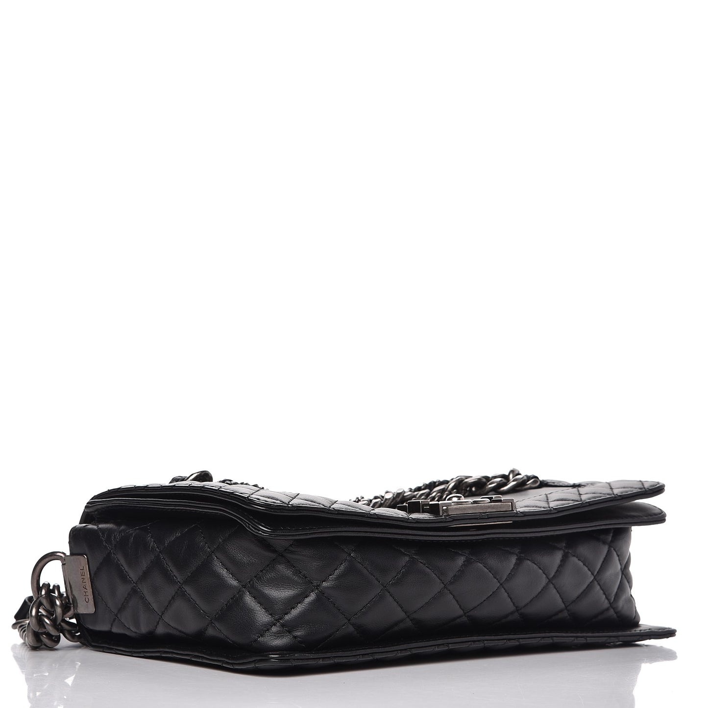 Calfskin Enchained Medium Boy Flap Black