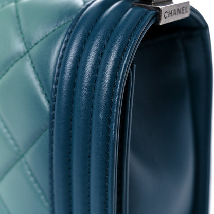 Chanel Calfskin Ombre Faded Quilted Medium Boy Flap Green 16 of 18