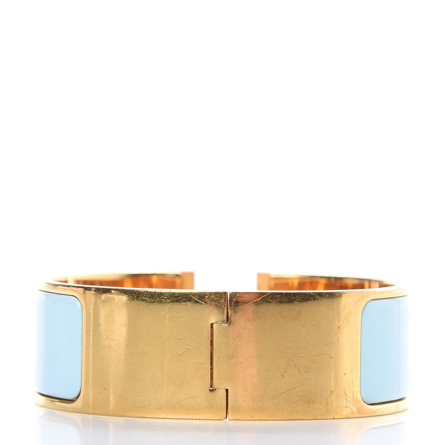 Enamel Clic Clac H Wide Bracelet PM Aigue Marine