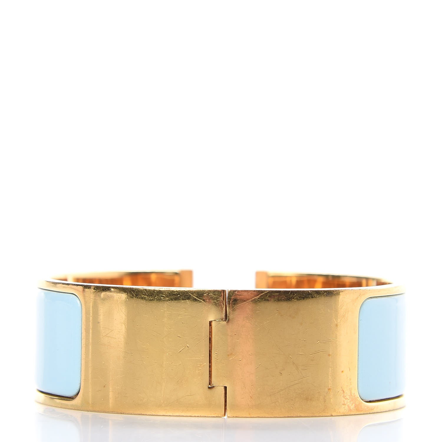 Hermes Enamel Clic Clac H Wide Bracelet PM Aigue Marine 3 of 5