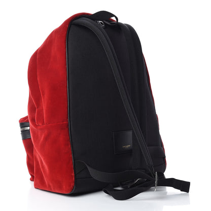 Saint Laurent Velvet City Backpack Red 3 of 14