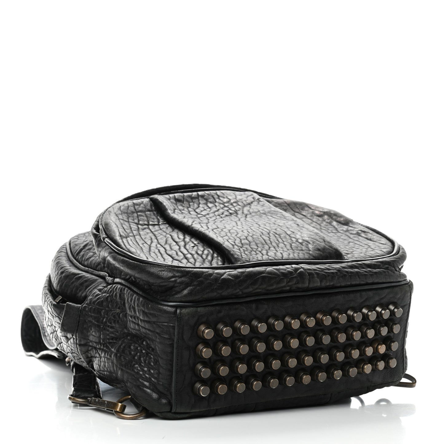 Pebbled Lambskin Dumbo Backpack Black Rose Gold Hardware