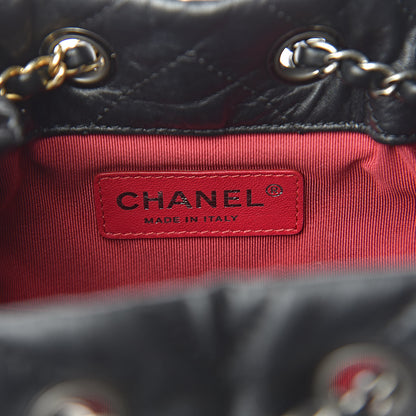Chanel Aged Calfskin Chevron Quilted Small Gabrielle Backpack Black 6 of 11