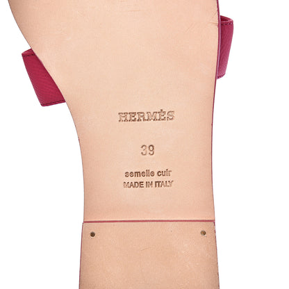 Hermes Epsom Oran Sandals 39 Pink 7 of 8