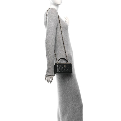 Chanel Lambskin Quilted Small Top Handle Vanity Case With Chain Black 3 of 13
