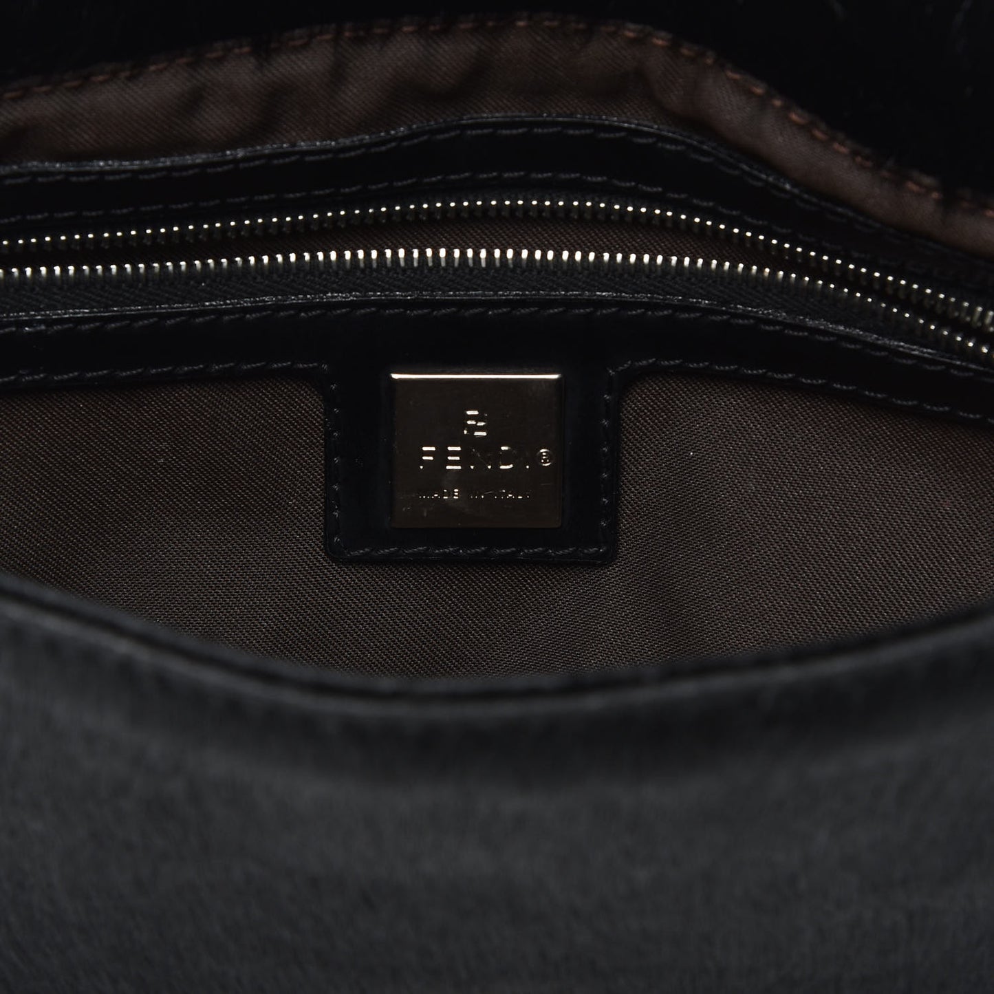 Calf Hair Baguette Black