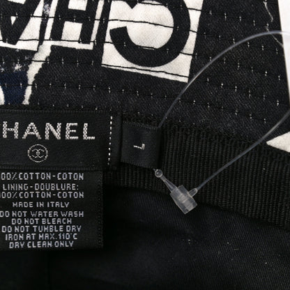 Chanel Cotton Coco Print Bucket Hat L Navy Black White 8 of 8