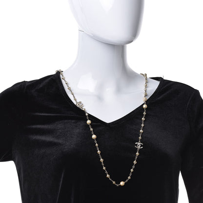 Chanel Pearl CC Long Necklace Gold 2 of 4