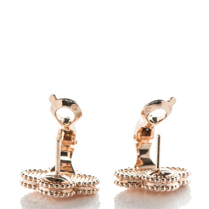 Van Cleef & Arpels 18K Rose Gold Vintage Alhambra Earrings 3 of 7