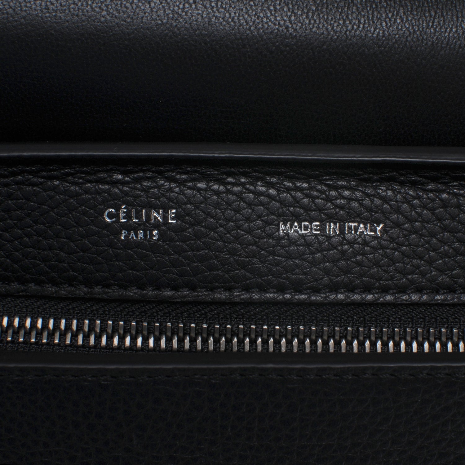 Celine Drummed Leather Suede Large Trapeze Black 5 of 7
