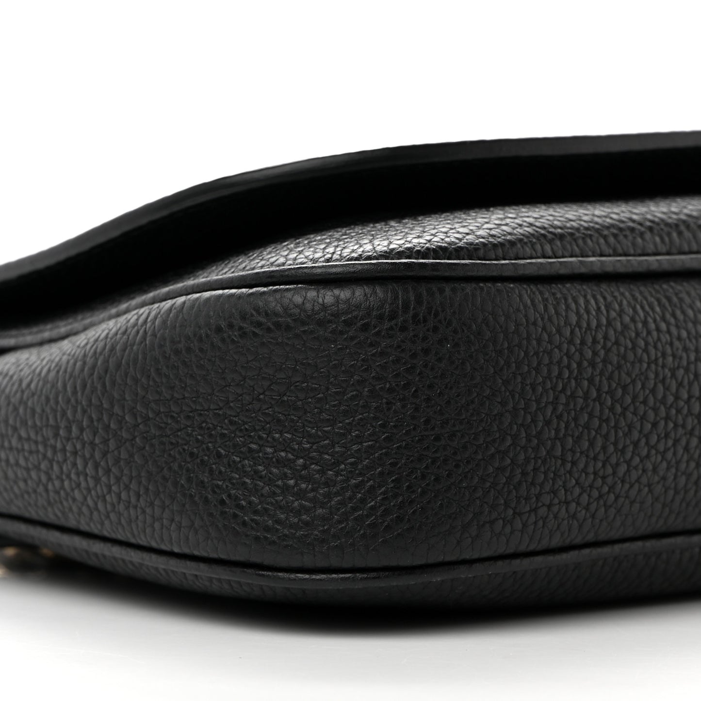 Pebbled Calfskin Medium Soho Flap Crossbody Black