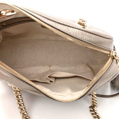 Gucci Metallic Pebbled Calfskin Small Soho Bowler Golden Beige 5 of 10