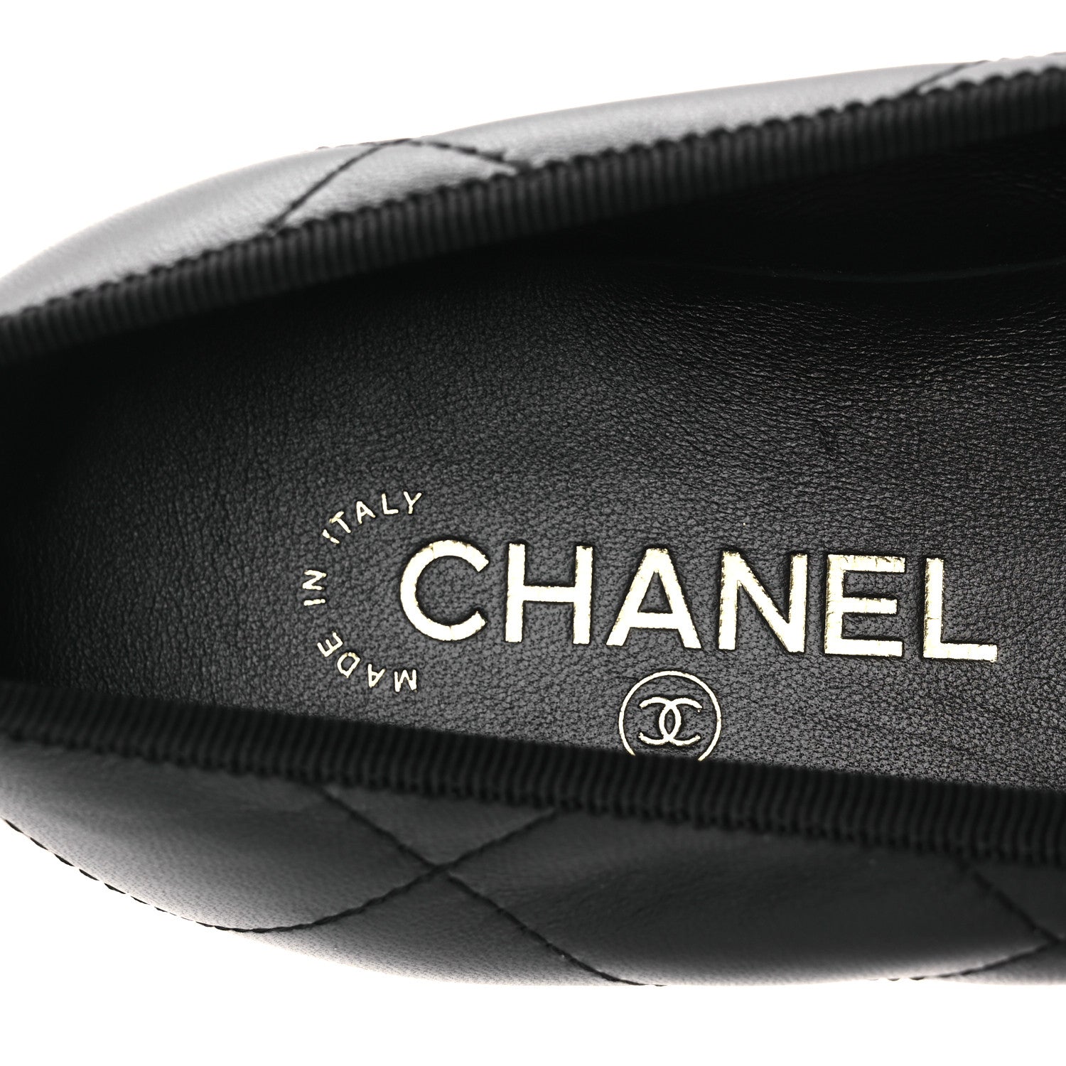 Chanel Lambskin Quilted CC Cambon Ballet Flats 41 Black White 9 of 11
