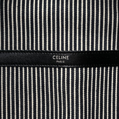 Celine Canvas Striped Medium Backpack Black White 6 of 9