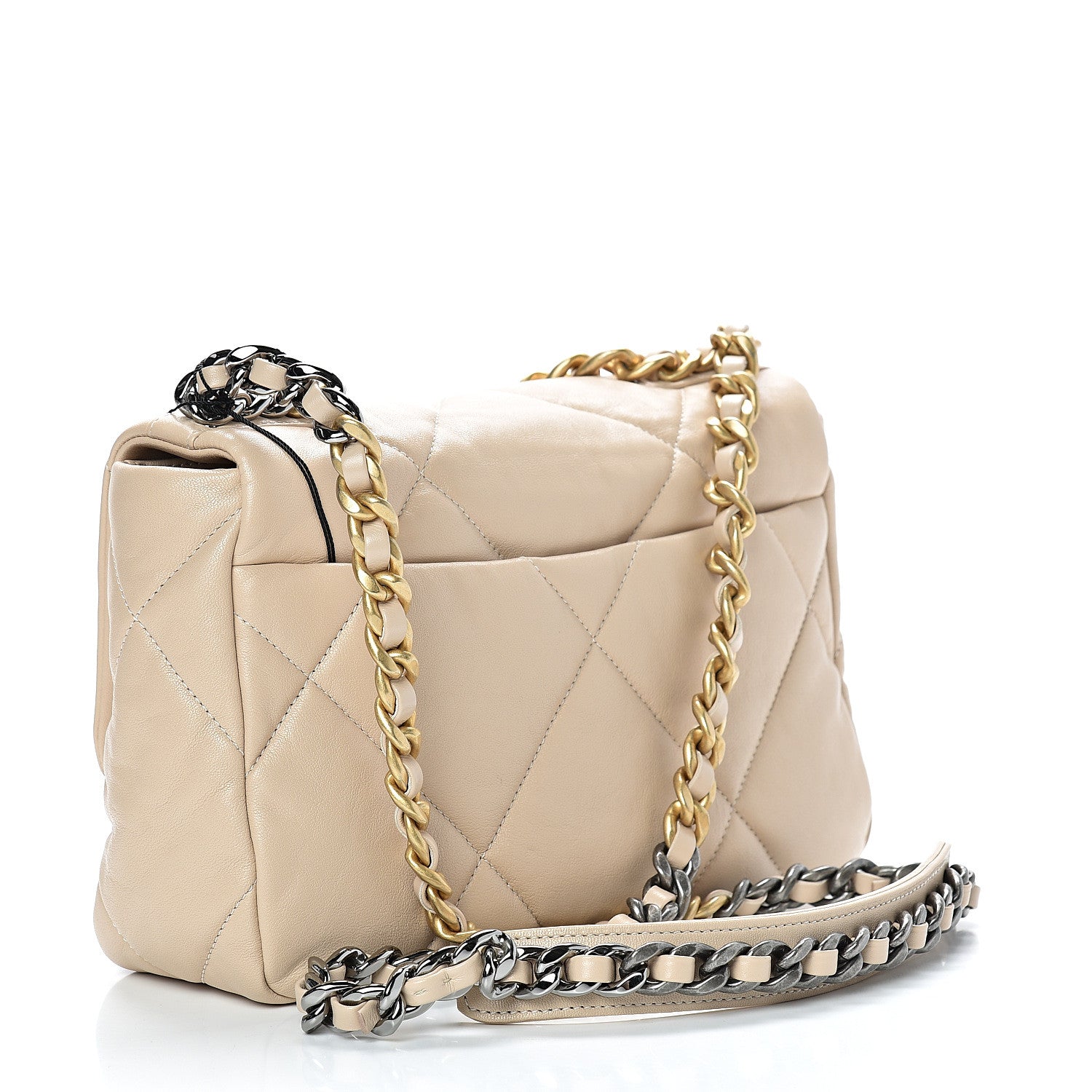 Chanel Lambskin Quilted Medium 19 Flap Light Beige 2 of 10