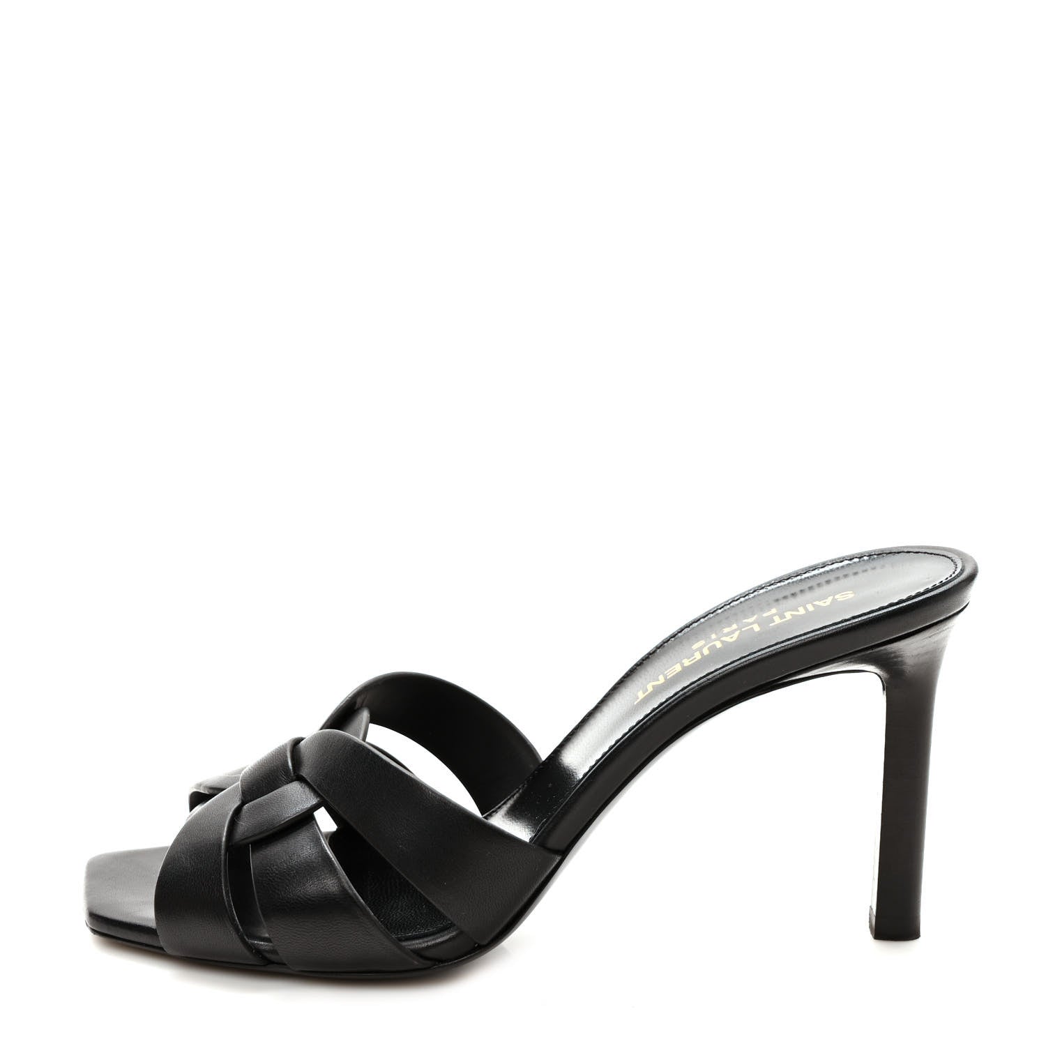 Saint Laurent Calfskin Tribute 85 Slide Sandals 36 Black 1 of 8