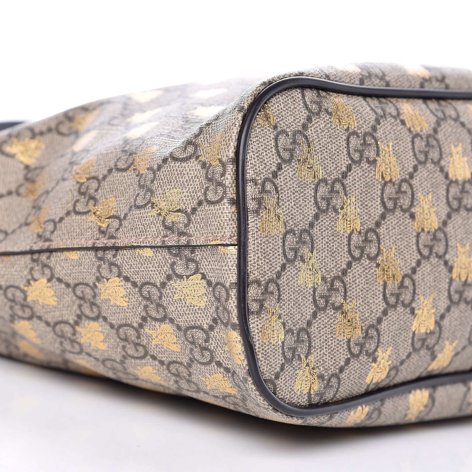 Gucci Soft GG Supreme Monogram Bees Small Crossbody Tote Beige Oro Black 13 of 14