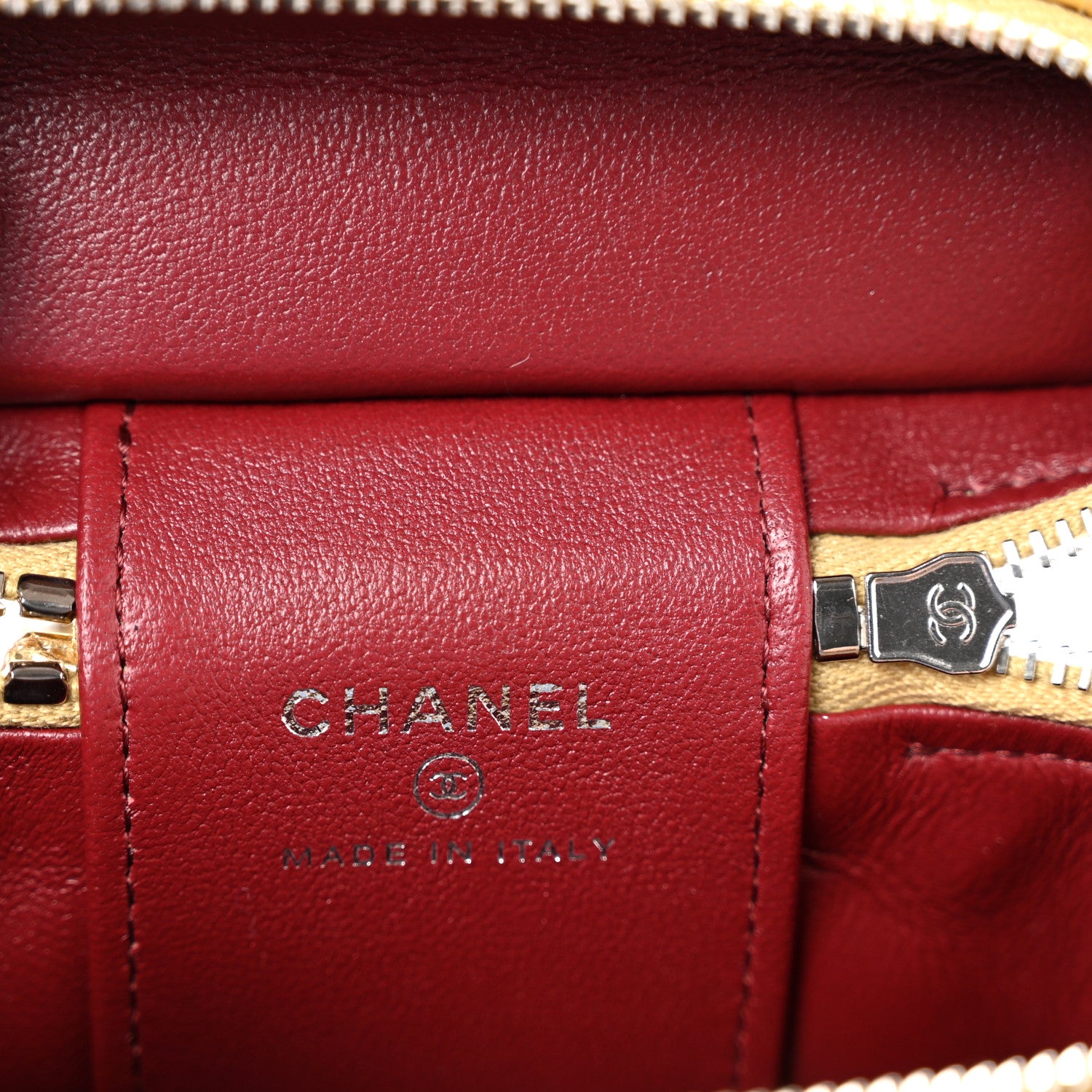 Chanel Metallic Calfskin Quilted Mini Vanity Bag Charm With Hook Gold 4 of 6