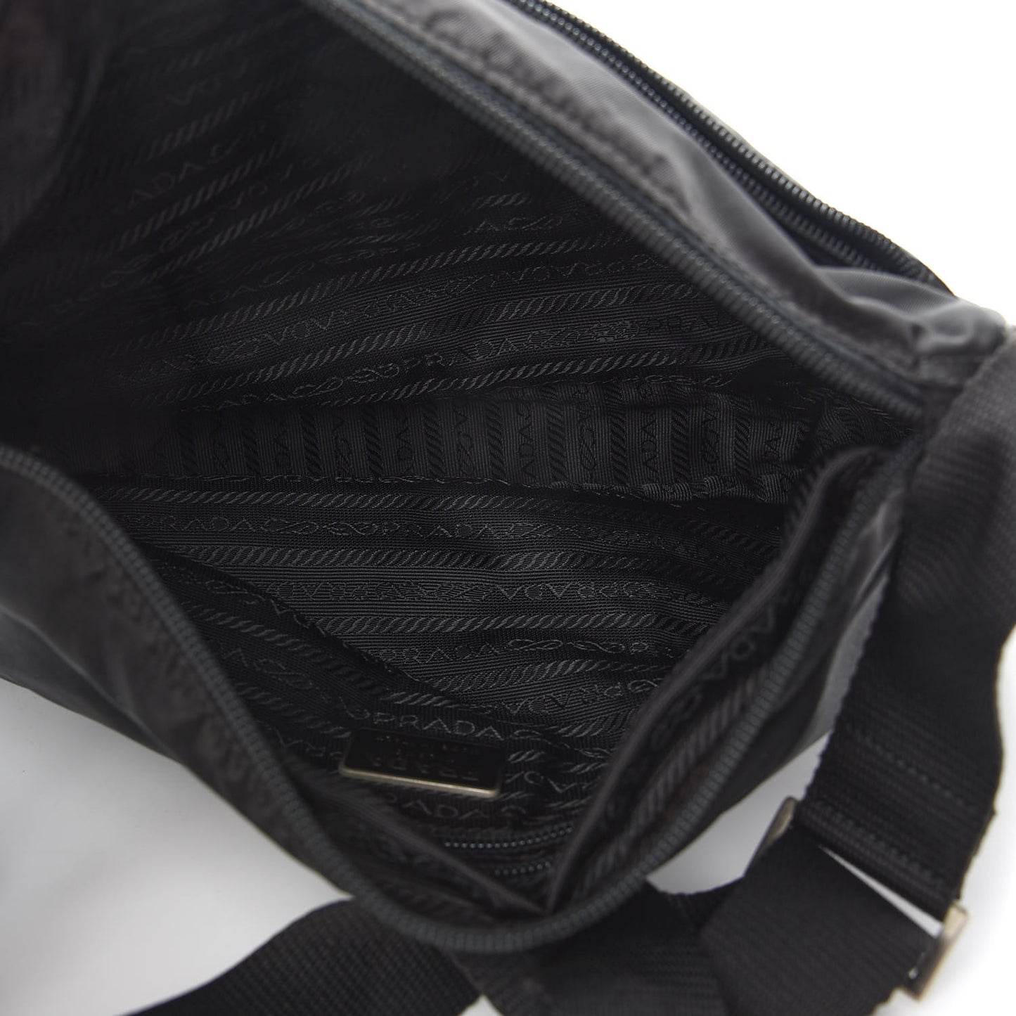 Nylon Tessuto Messenger Bag Black