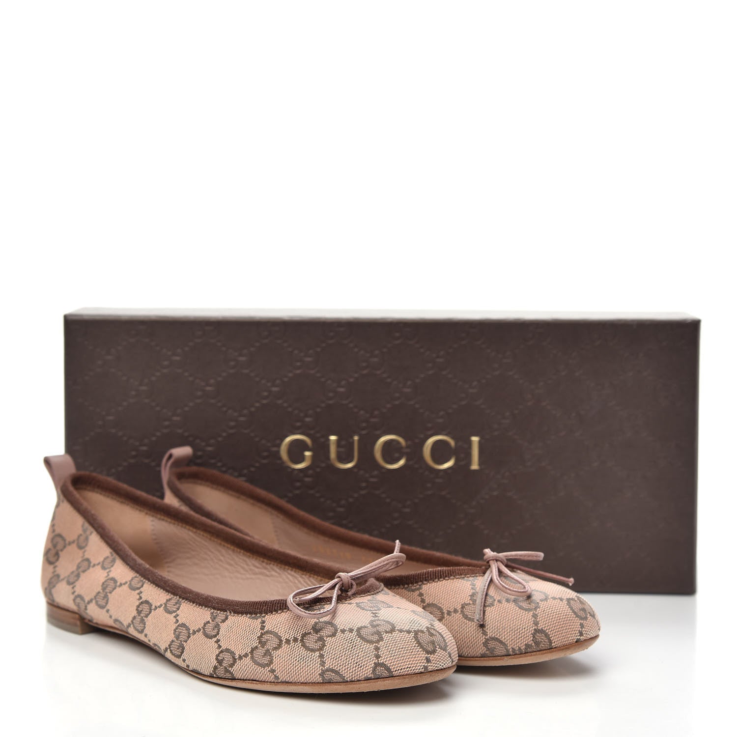 Gucci Monogram Ballet Flats 37.5 Dark Brown 10 of 10