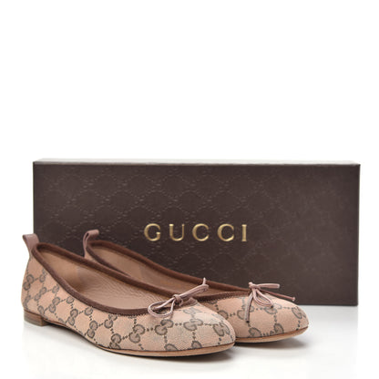 Gucci Monogram Ballet Flats 37.5 Dark Brown 10 of 10