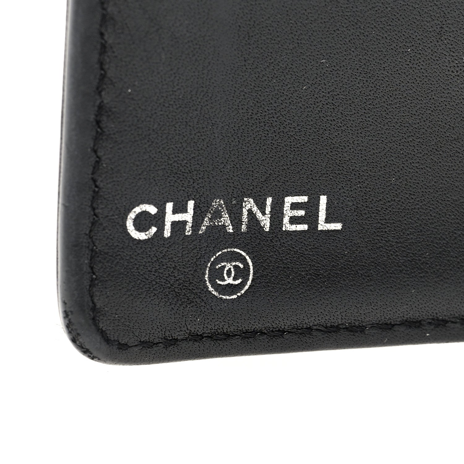 Chanel Lambskin Embossed Logo Yen Wallet Black 6 of 7