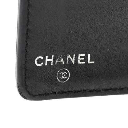 Chanel Lambskin Embossed Logo Yen Wallet Black 6 of 7