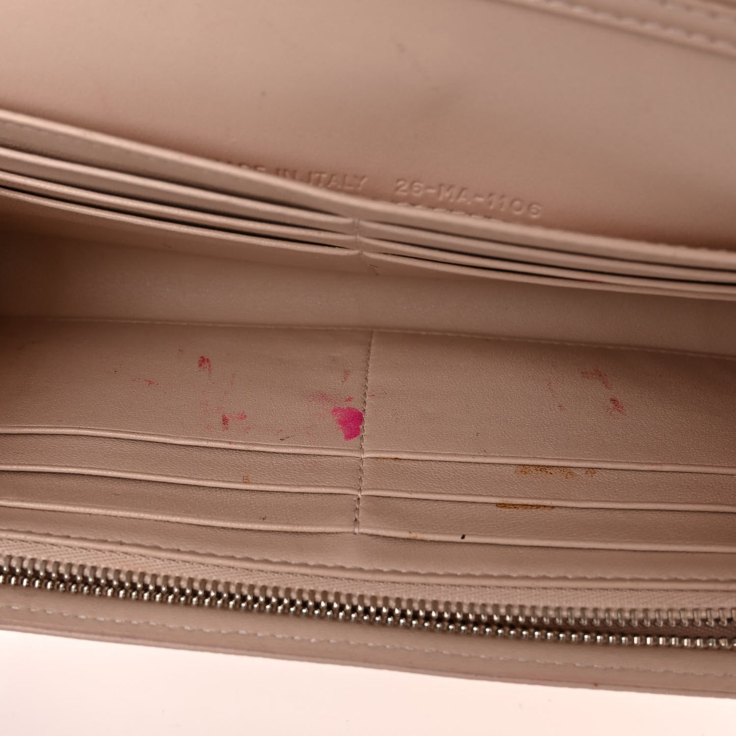 Grained Calfskin Diorama Croisiere Chain Wallet Rose Poudre