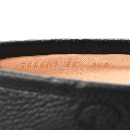Gucci Piuma Calfskin GG Embossed Womens Horsebit Rock 20mm Loafers 38 Black 6 of 10