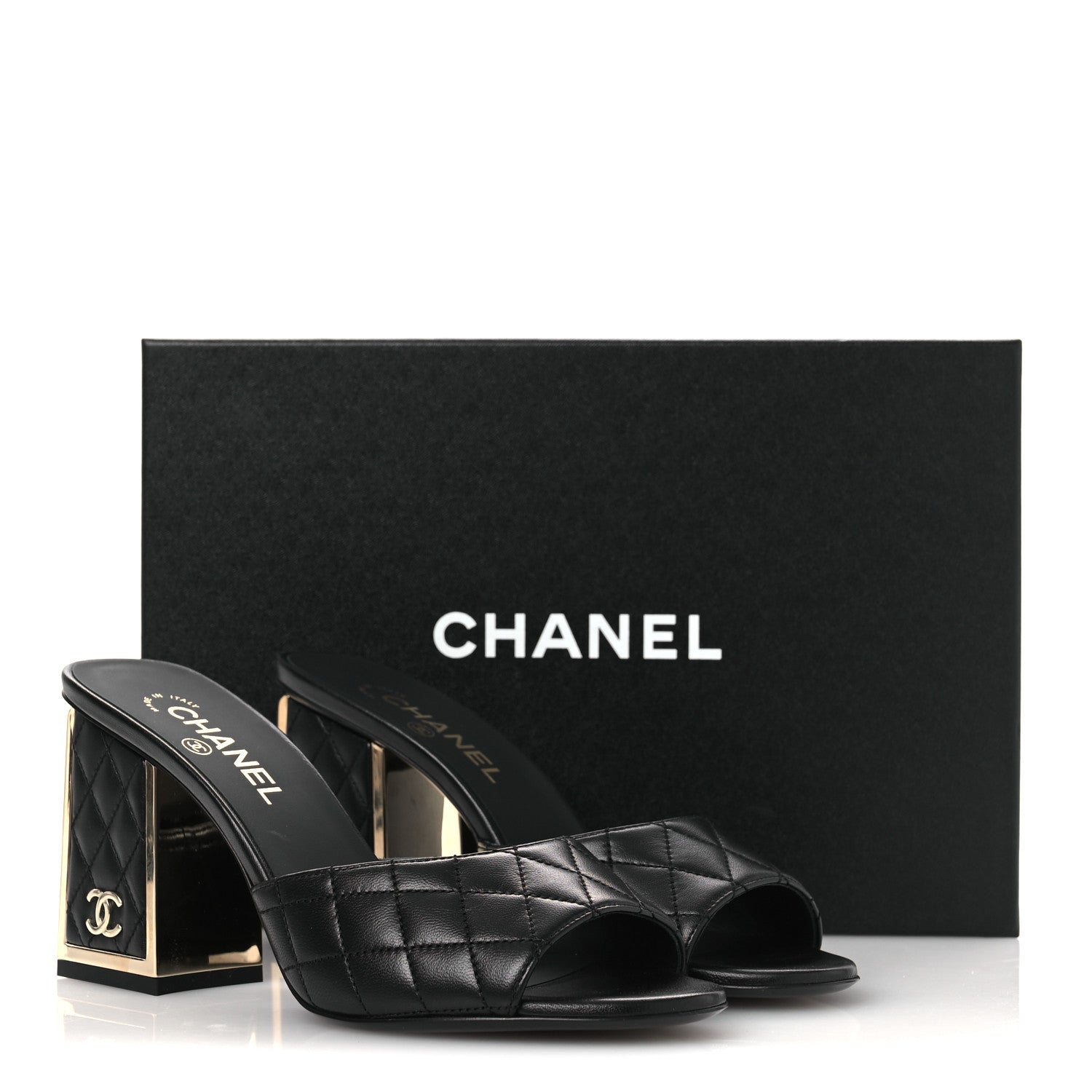 Chanel Lambskin Quilted CC Mules 40 Black 11 of 11