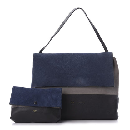 Celine Calfskin Suede All Soft Shoulder Bag Ocean Blue 1 of 8