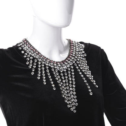 Gucci Crystal Embellished Necklace Pink Aged Silver 2 of 5