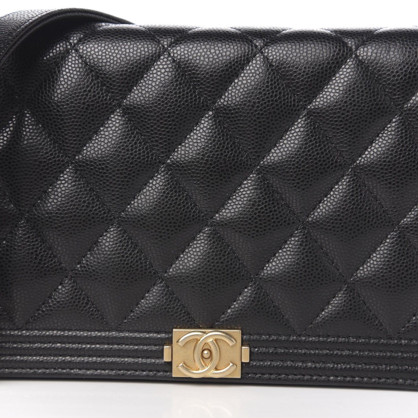 Caviar Quilted Boy Wallet On Chain WOC Black