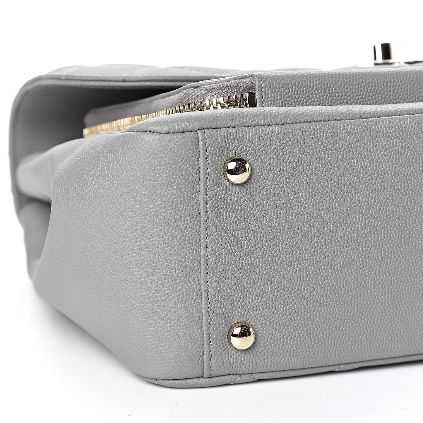 Caviar Quilted Large Business Affinity Flap Grey