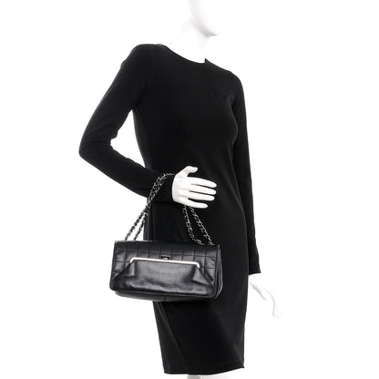 Chanel Lambskin Square Stitched Kiss Lock Flap Black 2 of 13
