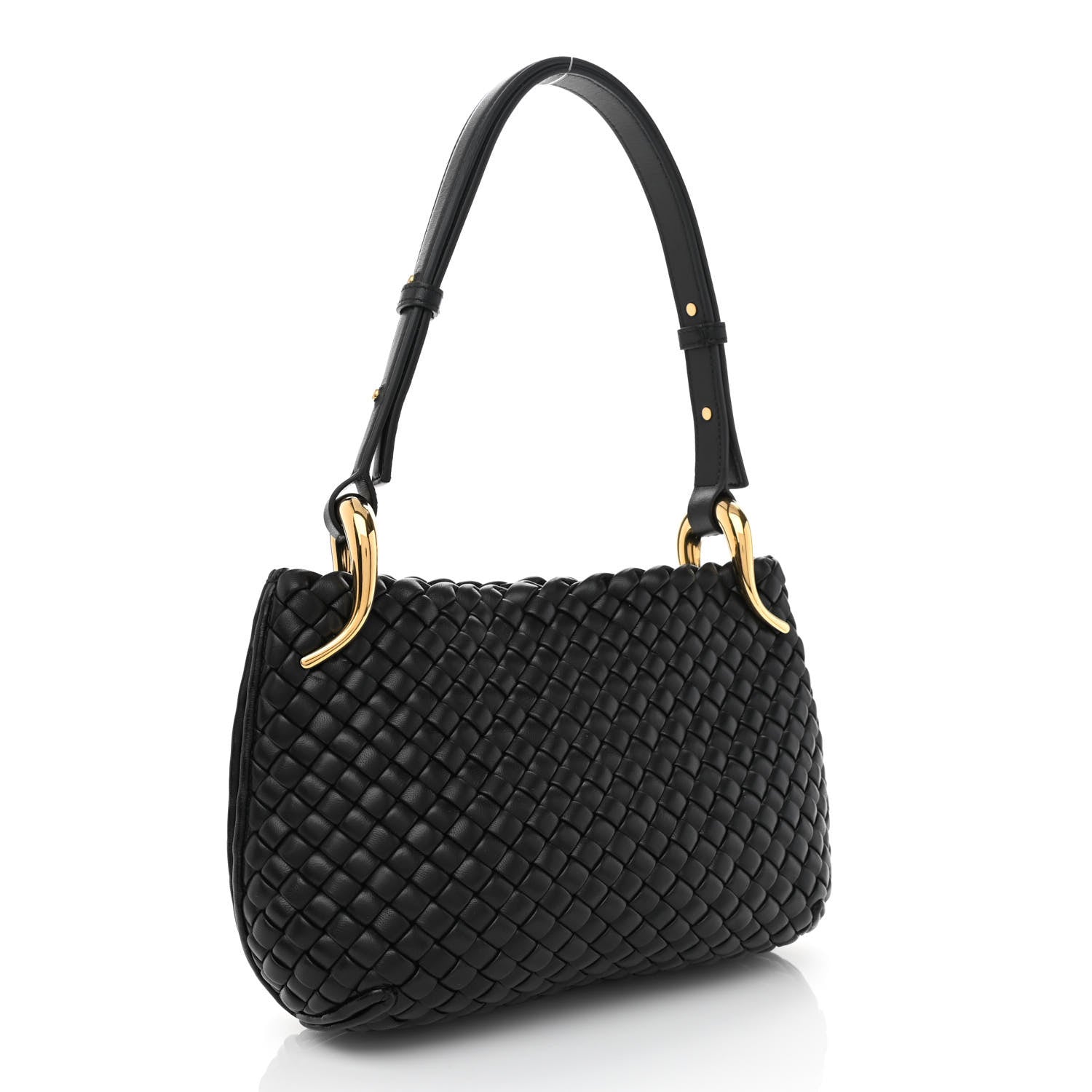 Bottega Veneta Nappa Intrecciato Small Clicker Shoulder Bag Black 3 of 8