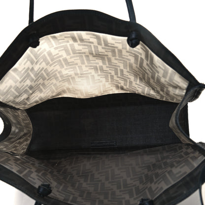 Fendi Mesh Glazed Fabric FF 1974 Tote Black 4 of 14